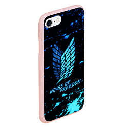 Чехол iPhone 7/8 матовый Attack on Titan wings of freedom - neon, цвет: 3D-светло-розовый — фото 2