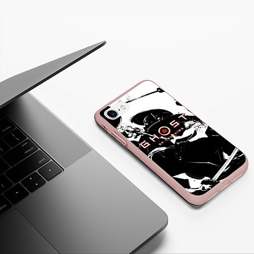 Чехол iPhone 7/8 матовый Самураи в бою / 3D-Светло-розовый – фото 3