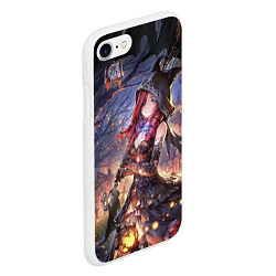 Чехол iPhone 7/8 матовый Молодая ведьма с косой, цвет: 3D-белый — фото 2