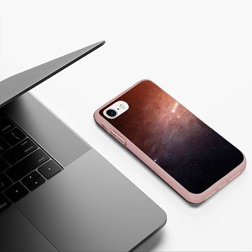 Чехол iPhone 7/8 матовый Космос из сердца / 3D-Светло-розовый – фото 3
