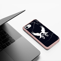 Чехол iPhone 7/8 матовый Hollywood Undead - молнии, цвет: 3D-светло-розовый — фото 2