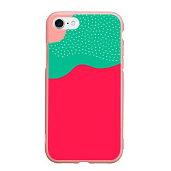 Чехол iPhone 7/8 матовый Красочные пятна - абстракция, цвет: 3D-светло-розовый