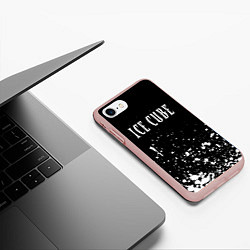 Чехол iPhone 7/8 матовый Ice Cube - брызги краски, цвет: 3D-светло-розовый — фото 2