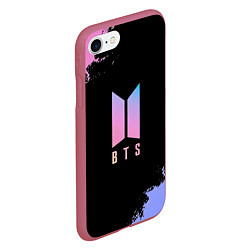 Чехол iPhone 7/8 матовый BTS Blue And Pink, цвет: 3D-малиновый — фото 2