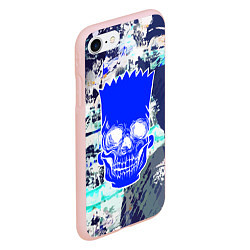 Чехол iPhone 7/8 матовый Синий череп Барта Симпсона, цвет: 3D-светло-розовый — фото 2