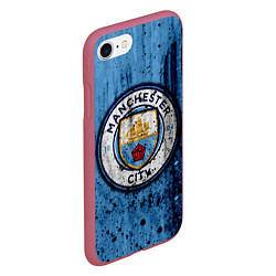 Чехол iPhone 7/8 матовый Манчестер Сити Лого, цвет: 3D-малиновый — фото 2