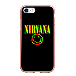 Чехол iPhone 7/8 матовый Nirvana logo glitch, цвет: 3D-светло-розовый