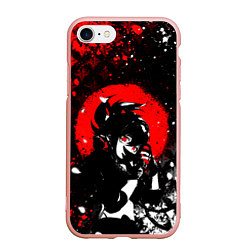 Чехол iPhone 7/8 матовый Куки шинобу - Мрачный Геншин, цвет: 3D-светло-розовый