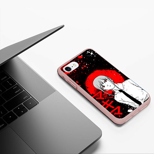 Чехол iPhone 7/8 матовый Человек-бензопила - манга - Макима / 3D-Светло-розовый – фото 3