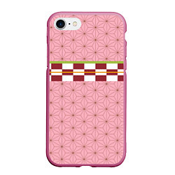 Чехол iPhone 7/8 матовый Кимоно Незуко, цвет: 3D-малиновый