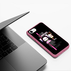 Чехол iPhone 7/8 матовый Незуко Камадо - Клинок, рассекающий демонов, цвет: 3D-малиновый — фото 2