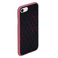 Чехол iPhone 7/8 матовый Красная сетка, цвет: 3D-малиновый — фото 2