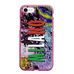 Чехол iPhone 7/8 матовый Avant-garde color texture - Milano, цвет: 3D-малиновый