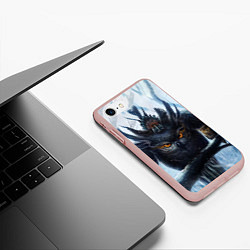 Чехол iPhone 7/8 матовый Сова, сидящая на ветке, цвет: 3D-светло-розовый — фото 2