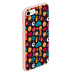 Чехол iPhone 7/8 матовый Психоделические эмодзи, цвет: 3D-светло-розовый — фото 2