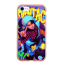 Чехол iPhone 7/8 матовый Han Maniac fan art, цвет: 3D-светло-розовый