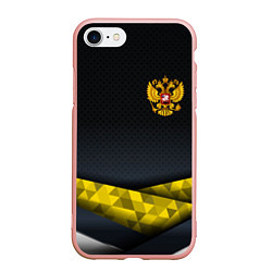 Чехол iPhone 7/8 матовый Золотой герб black gold, цвет: 3D-светло-розовый