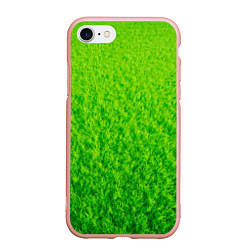 Чехол iPhone 7/8 матовый Трава зеленая, цвет: 3D-светло-розовый