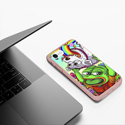 Чехол iPhone 7/8 матовый Pepes world, цвет: 3D-светло-розовый — фото 2
