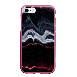 Чехол iPhone 7/8 матовый Волнообразные следы белого и красного песка, цвет: 3D-малиновый