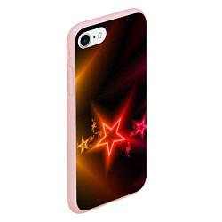 Чехол iPhone 7/8 матовый Звёзды с неоновым свечением, цвет: 3D-светло-розовый — фото 2