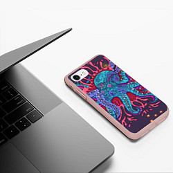 Чехол iPhone 7/8 матовый CS GO осьминог, цвет: 3D-светло-розовый — фото 2