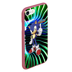 Чехол iPhone 7/8 матовый Sonic - hedgehog - video game, цвет: 3D-малиновый — фото 2