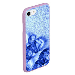 Чехол iPhone 7/8 матовый Кубики льда и капли воды, цвет: 3D-сиреневый — фото 2