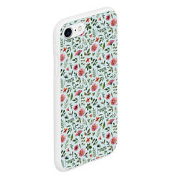 Чехол iPhone 7/8 матовый Мятно-цветочный, цвет: 3D-белый — фото 2