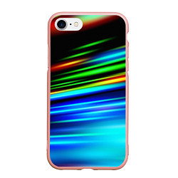 Чехол iPhone 7/8 матовый Абстрактные неоновые полосы, цвет: 3D-светло-розовый