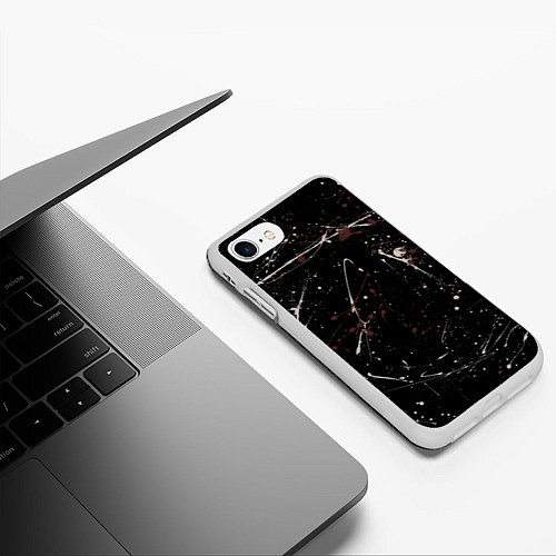 Чехол iPhone 7/8 матовый Малярные пятна / 3D-Белый – фото 3