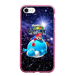 Чехол iPhone 7/8 матовый Super Mario Galaxy - Nintendo, цвет: 3D-малиновый