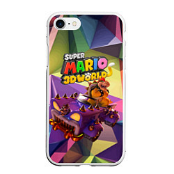 Чехол iPhone 7/8 матовый Точило Боузера - Super Mario 3D World, цвет: 3D-белый