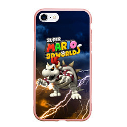 Чехол iPhone 7/8 матовый Dry Bowser - Super Mario 3D World - Nintendo, цвет: 3D-светло-розовый