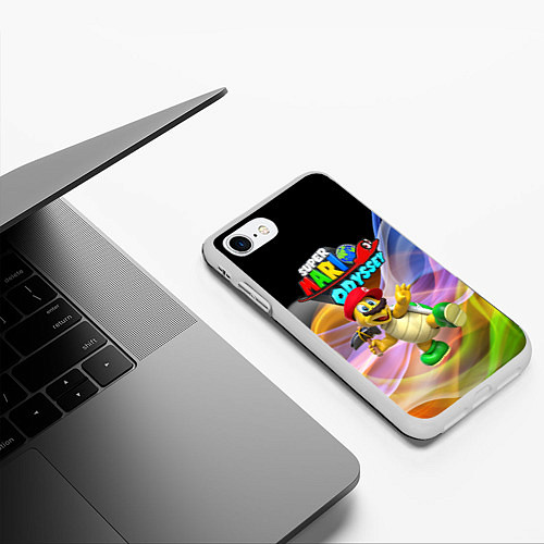 Чехол iPhone 7/8 матовый Super Mario Odyssey - Hero turtle Koopa Troopa / 3D-Белый – фото 3