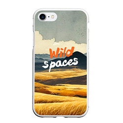 Чехол iPhone 7/8 матовый Wild spaces - акварельный пейзаж, цвет: 3D-белый