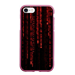 Чехол iPhone 7/8 матовый Программные иероглифы, цвет: 3D-малиновый