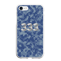 Чехол iPhone 7/8 матовый Армейский камуфляж 333, цвет: 3D-белый