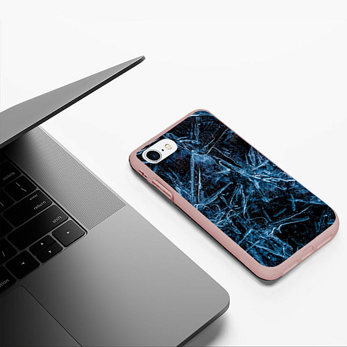 Чехол iPhone 7/8 матовый Ледяная планета / 3D-Светло-розовый – фото 3