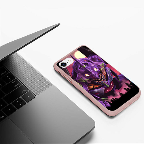 Чехол iPhone 7/8 матовый Neon Genesis Evangelion - Eva / 3D-Светло-розовый – фото 3