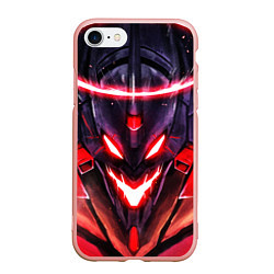 Чехол iPhone 7/8 матовый Evangelion: Eva 01, цвет: 3D-светло-розовый