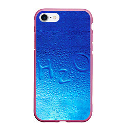 Чехол iPhone 7/8 матовый Вода - H2O, цвет: 3D-малиновый