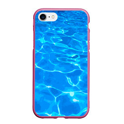 Чехол iPhone 7/8 матовый Абстрактные волны бассейна - текстура, цвет: 3D-малиновый