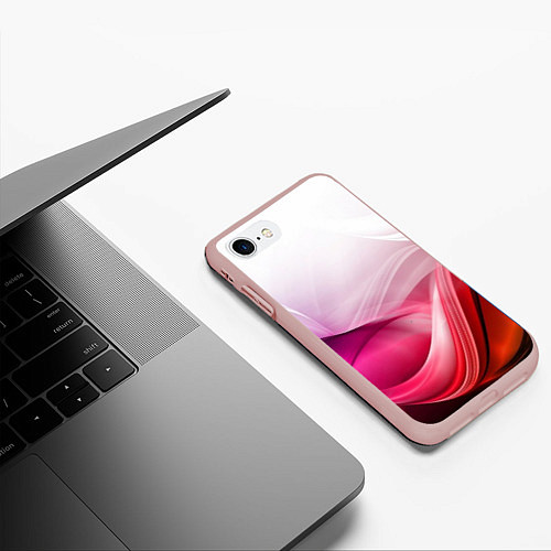 Чехол iPhone 7/8 матовый Кремовый дизайн / 3D-Светло-розовый – фото 3