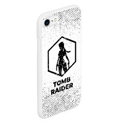 Чехол iPhone 7/8 матовый Tomb Raider с потертостями на светлом фоне, цвет: 3D-белый — фото 2