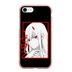 Чехол iPhone 7/8 матовый Darling in the Franxx: 02, цвет: 3D-светло-розовый