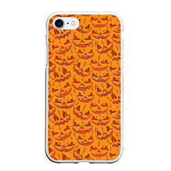 Чехол iPhone 7/8 матовый Halloween Pumpkin Pattern, цвет: 3D-белый