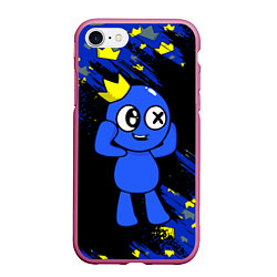 Чехол iPhone 7/8 матовый Радужные друзья Синий, цвет: 3D-малиновый