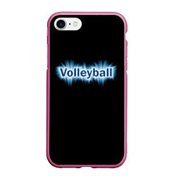 Чехол iPhone 7/8 матовый Любителю волейбола, цвет: 3D-малиновый
