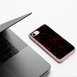 Чехол iPhone 7/8 матовый Текстура лавы, цвет: 3D-светло-розовый — фото 2